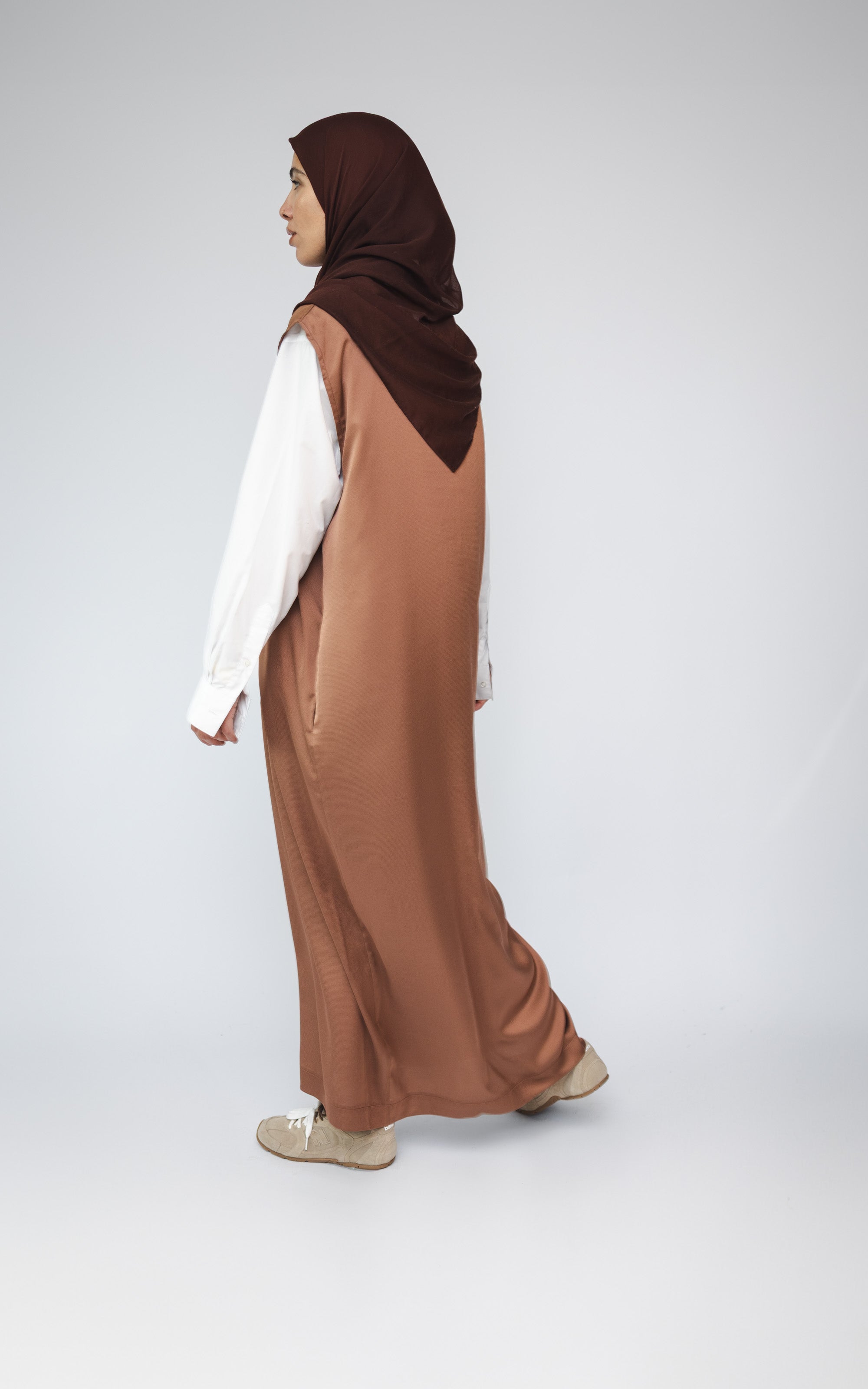 RUST SLEEVELES DRESS