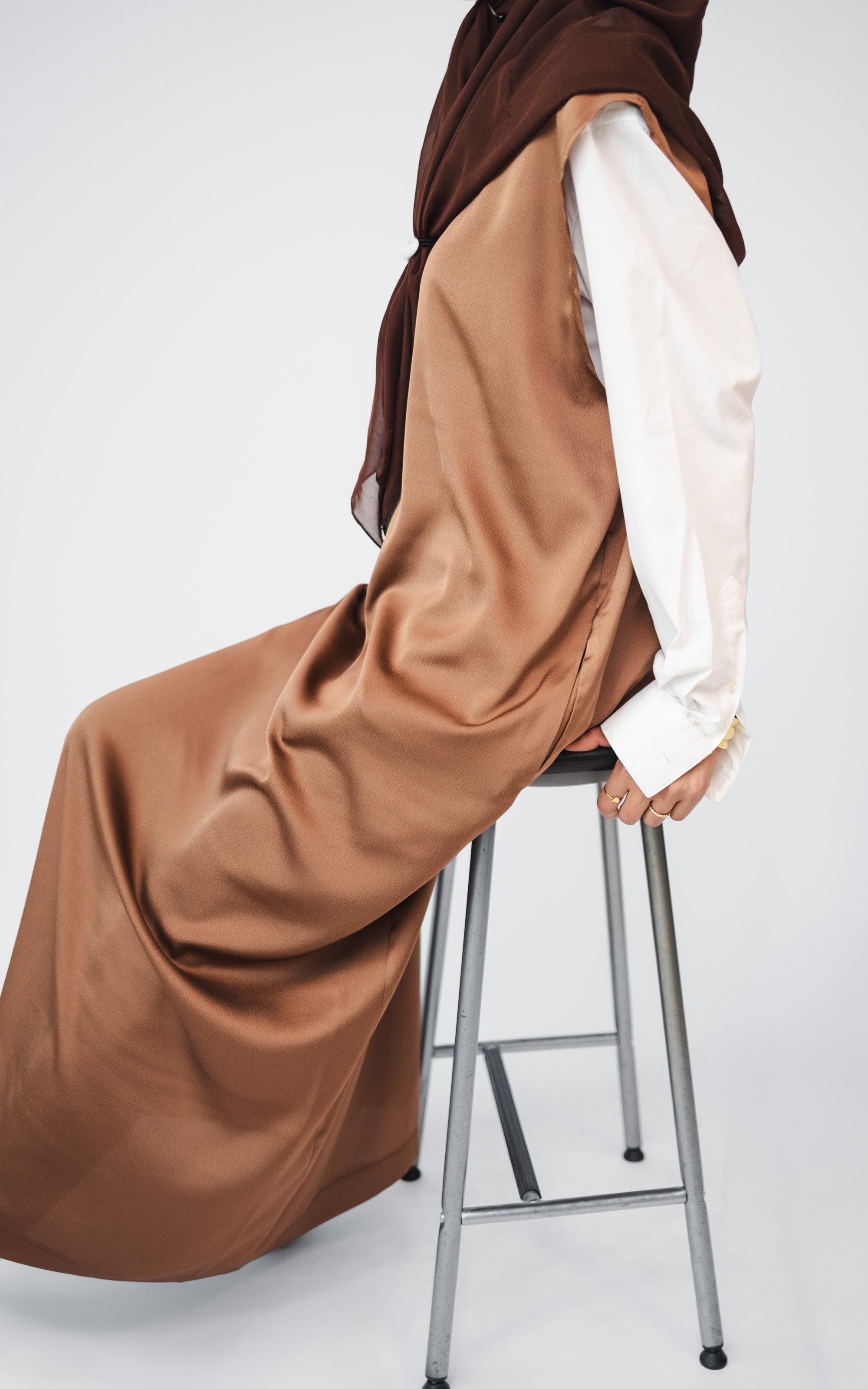 RUST SLEEVELES DRESS